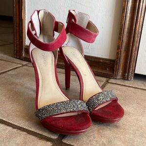Calvin Klein Red Heels with crystal details
